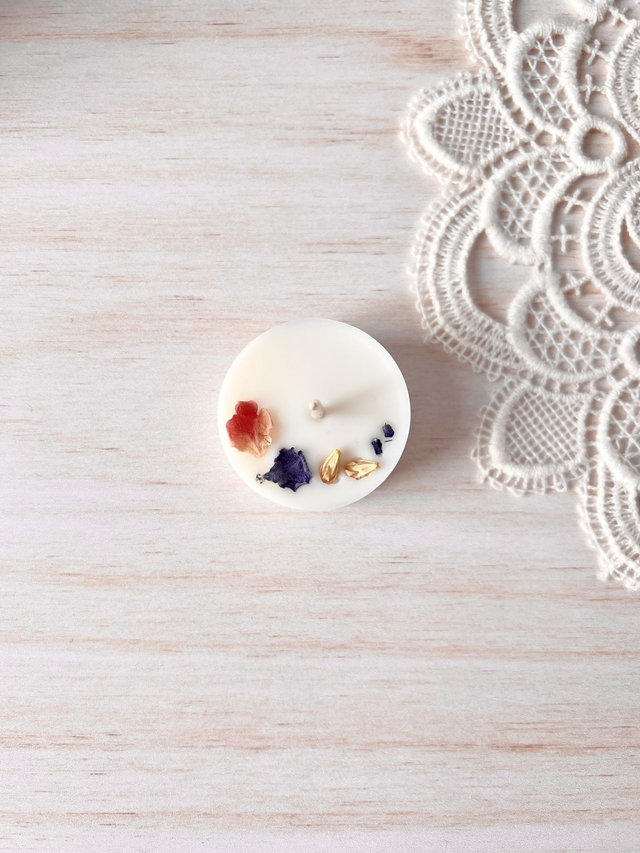 💜 Mini bougie fleurie - parfum Douce Lueur (à l'unité)