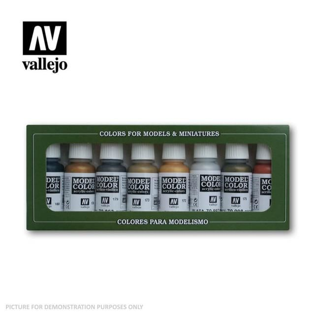 Vallejo Set 8 Model Color Metallics Colors 17 Ml
