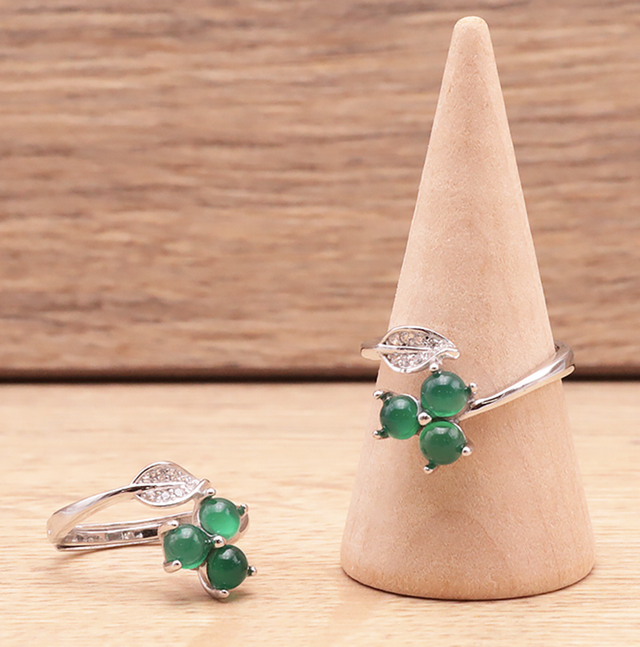 Bague argent réglable - Chrysoprase - Nouveau départ