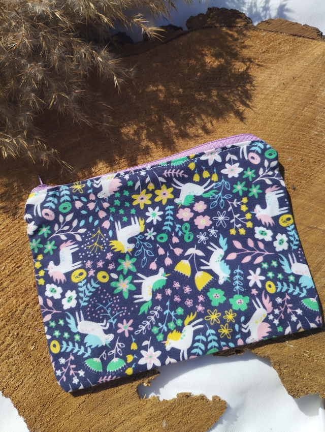 Pochette à zip / Trousse - motif Licorne