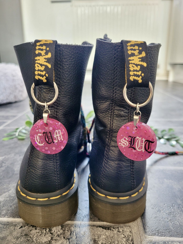 Boot Charms - CUM SLUT Pink Glitter NSFW Boot Charms Pair