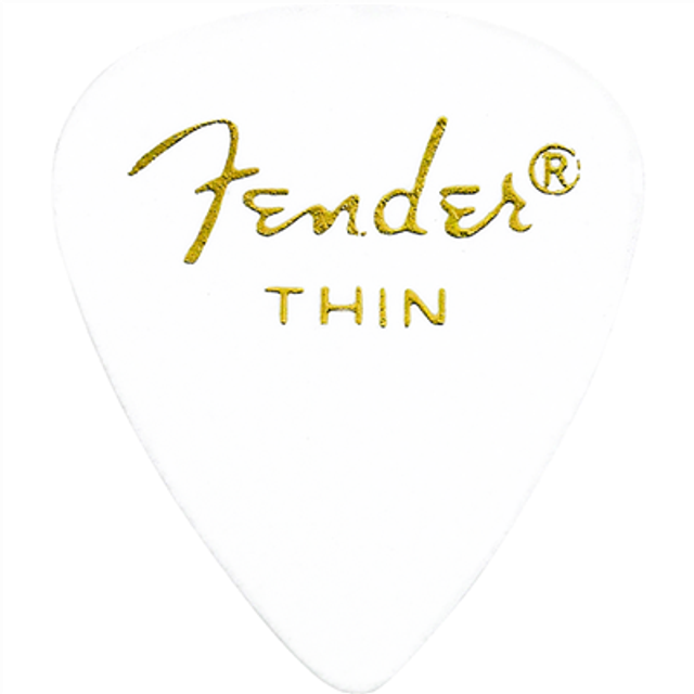 FENDER 351 CLASSIC THIN WHITE PICK X 12