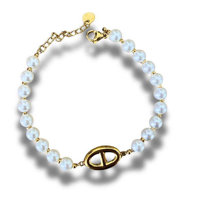 Bracelet perles blanches 