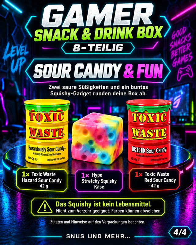 Gamer Snack & Drink Box – 8-teilig