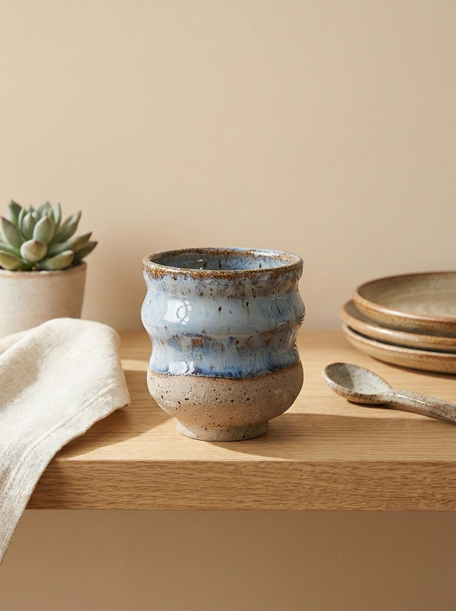 Curvy tumbler - Speckled baby blue