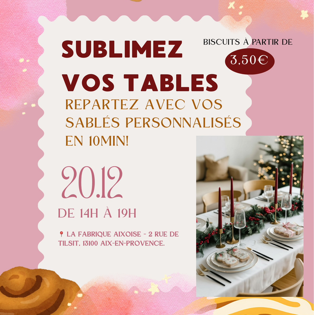 Atelier - Personnalisation live - Sablés Marque-place