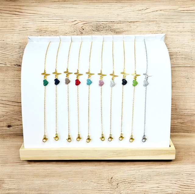 Bracelet rythme cardiaque strass