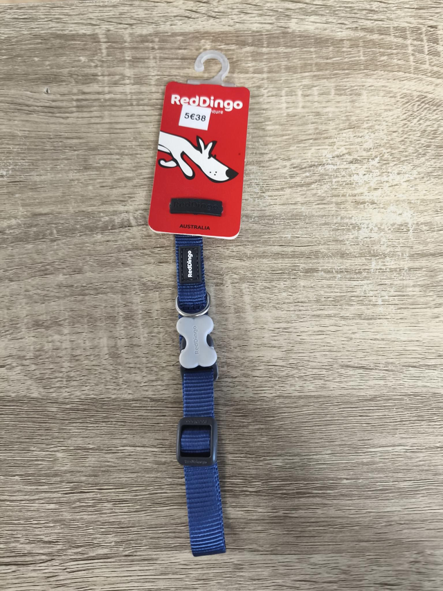 Red dingo collier chien uni bleu   taille: small   cou: 20-32cm