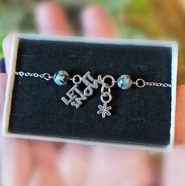 Snowflake Obsidian Bracelet
