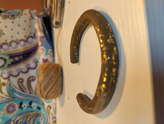 Handmade polymer clay bangle - taupe 