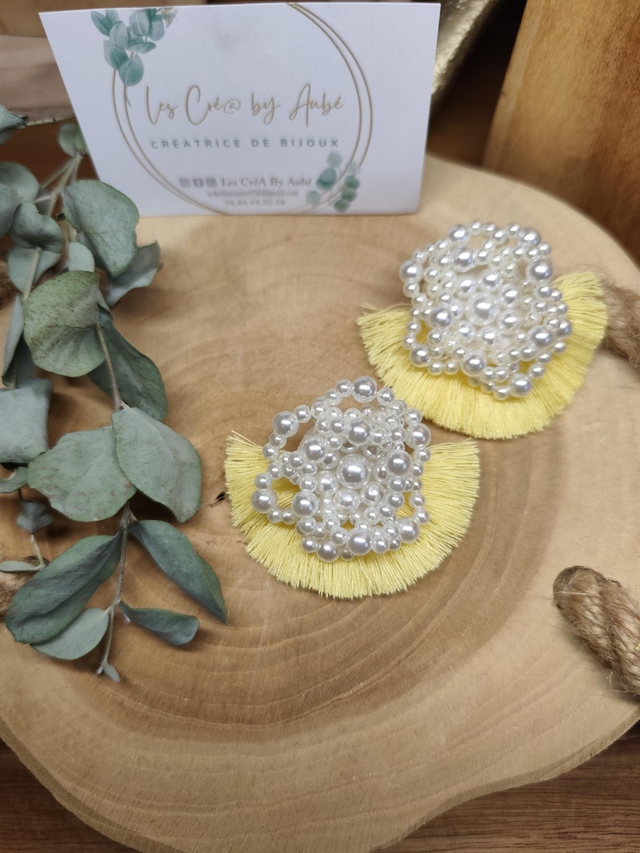 BO BIG BOHEME PERLES/ POMPONS JAUNE 0000138