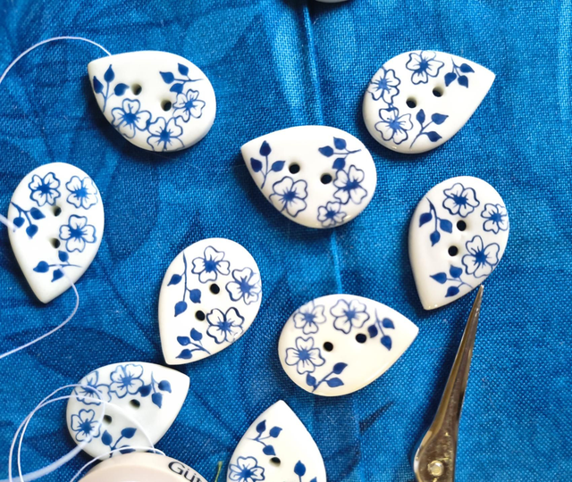 Boutons bleu Delft