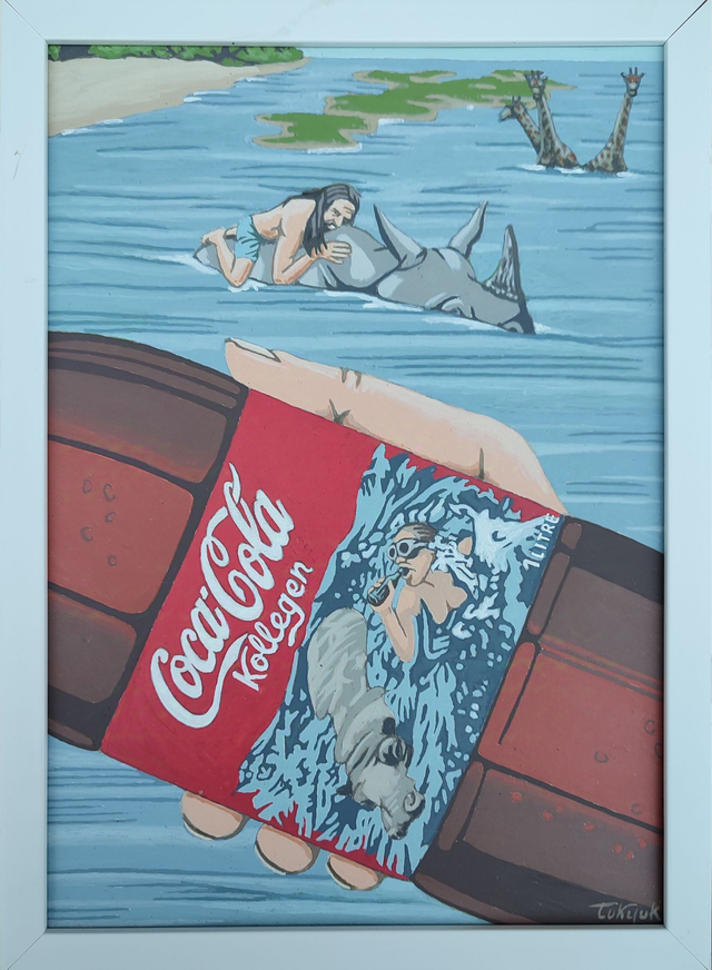 Coca Cola Kollegen 30x21 akryl papier 2015 oprawiony