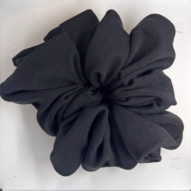 Black Textured Scrunchie