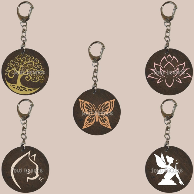 Bijou de sac Liège Ébène avec motif