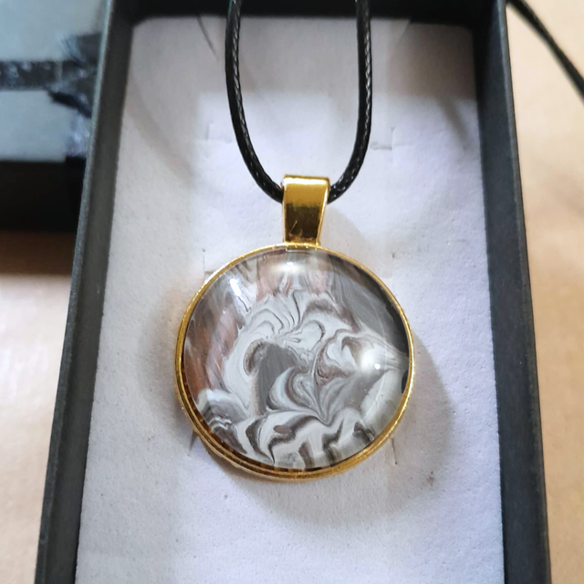 REFLETS CUIVRES - Collier - Brun blanc et cuivre nacré