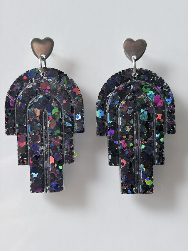 MIAMI paillettes holographiques noires