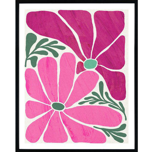 251203 schilderij fel roze bloem 