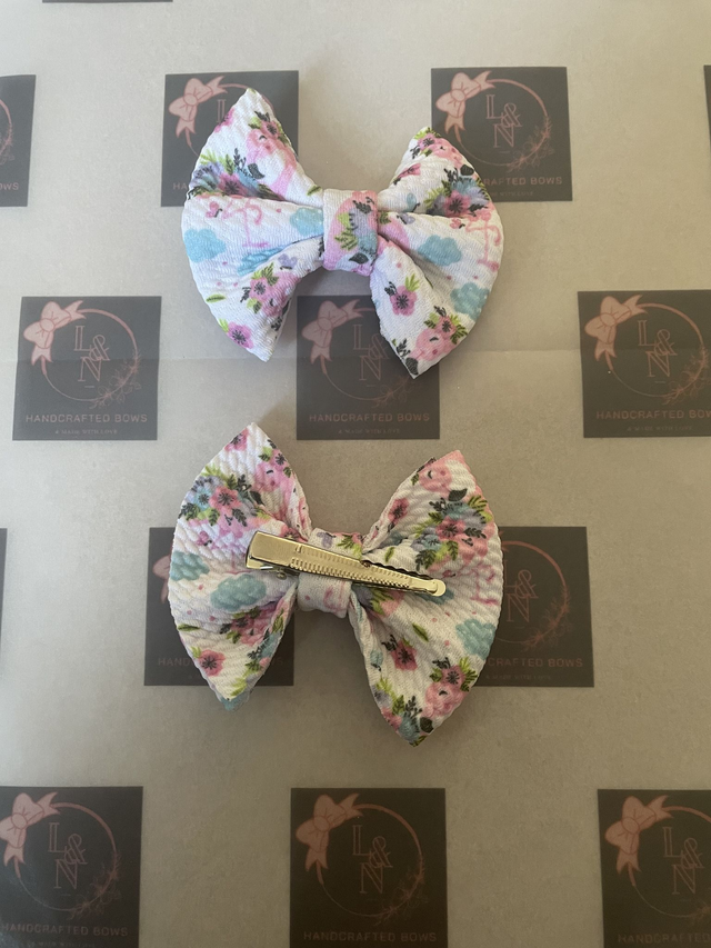 Flamingo &amp; Flowers Bows