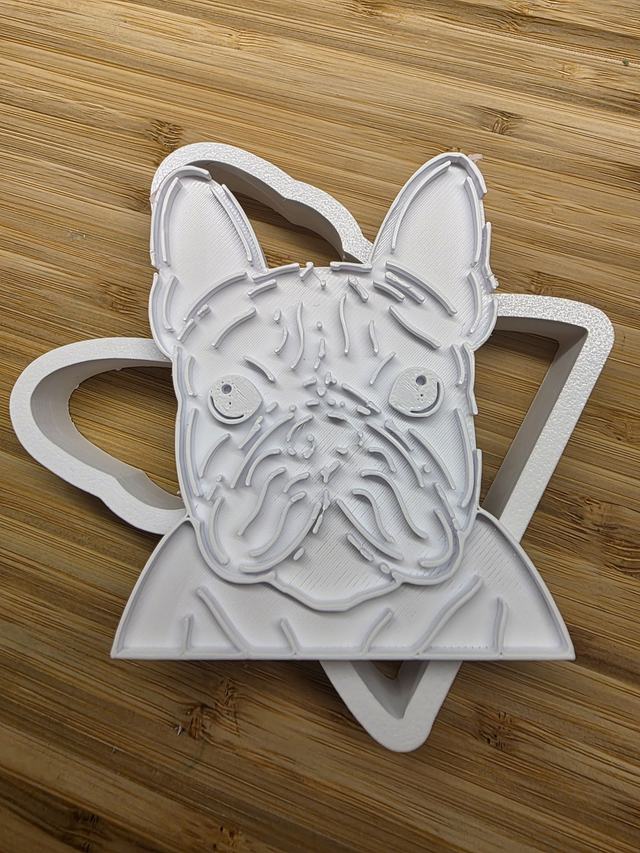 French Bulldog Head Fondant/cookie stamp with cutter 