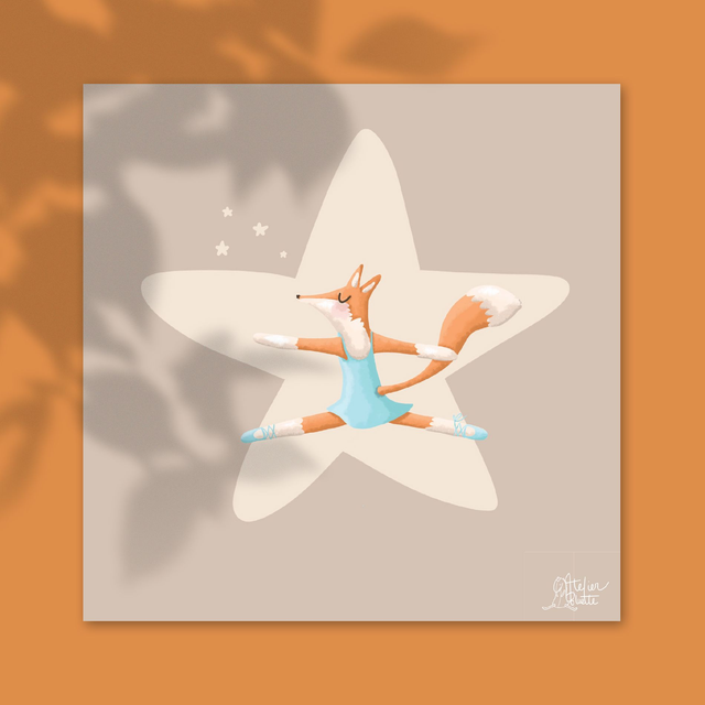 Danseuse Renard - 20 x 20 cm