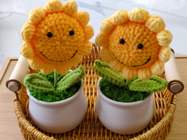 Smile Sunflower planter pot