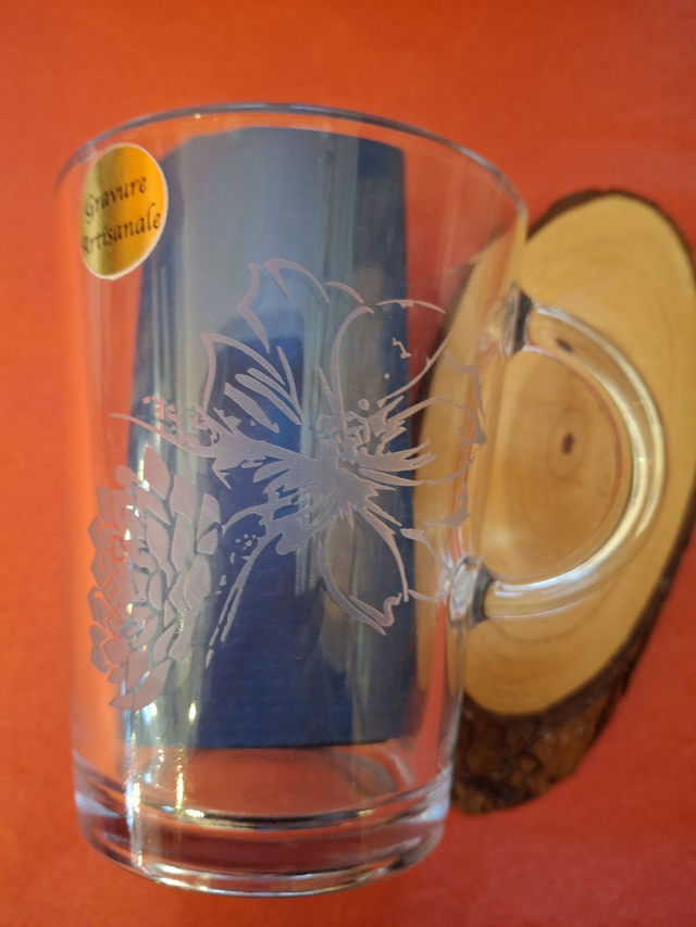 Mug verre Duo de fleurs