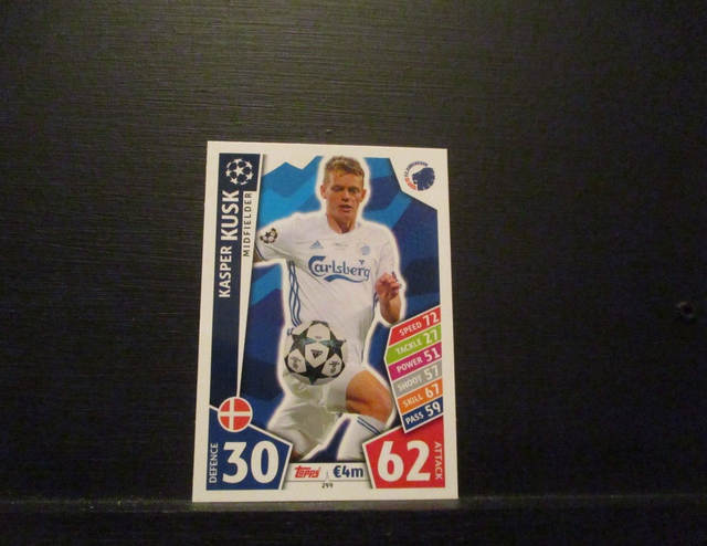 Kasper Kusk - UEFA Champions League Match Attax 2017/18 Original Trading Card #299
