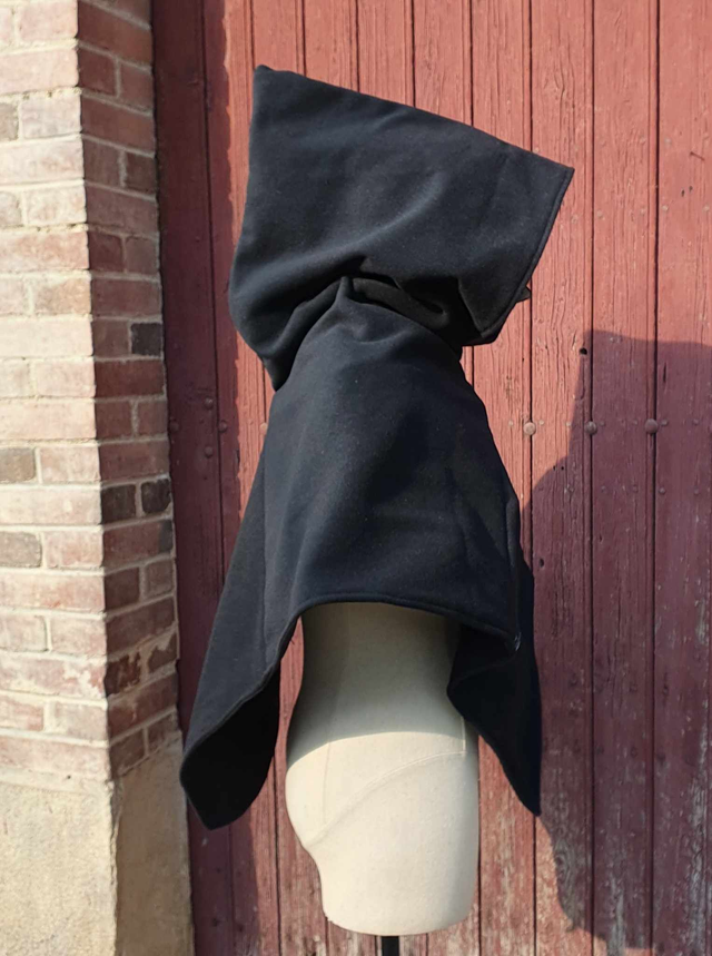 Chaperon Skjoldehamn Mjölnir en laine doublé lin noir