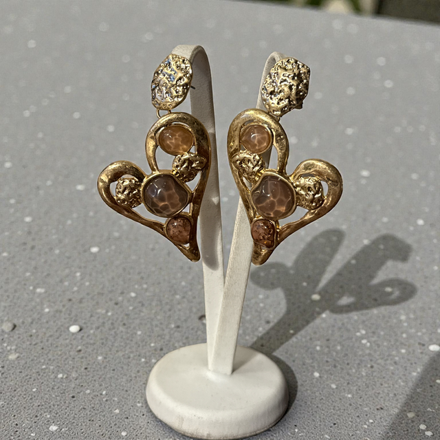 Orecchini cuore e pietre 26CC-28