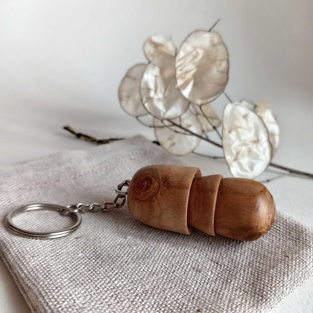 Porte clés champignon en cerisier