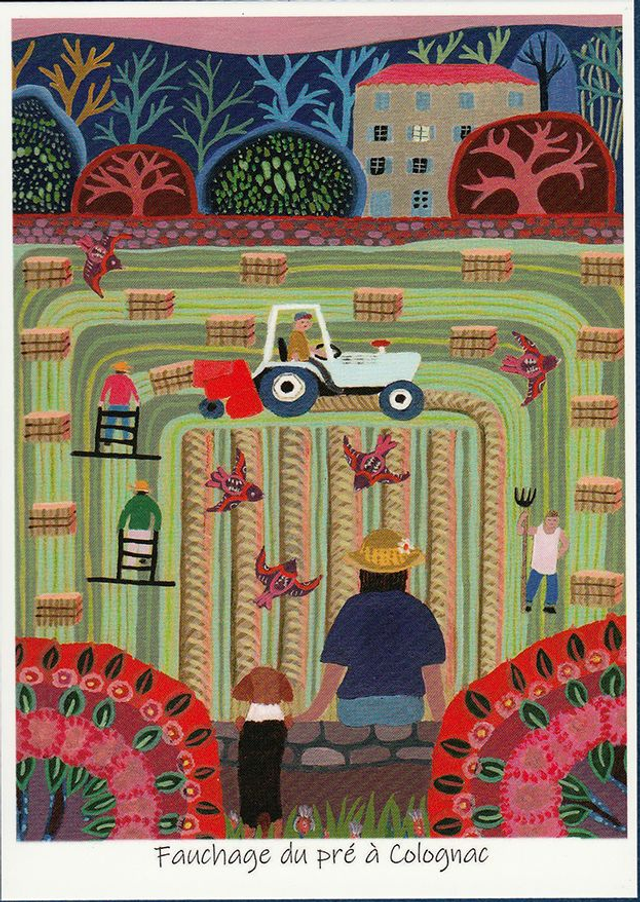 Carte postale Le fauchage du pré à Colognac