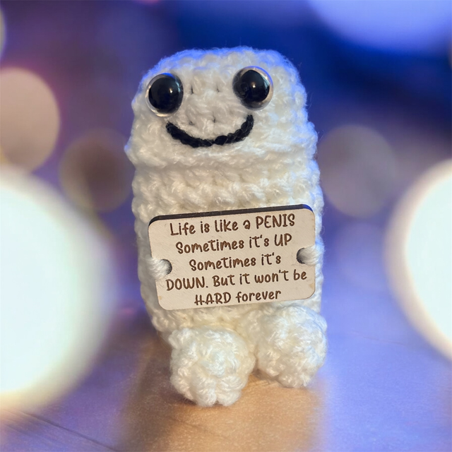 Crocheted positive pal (penis)
