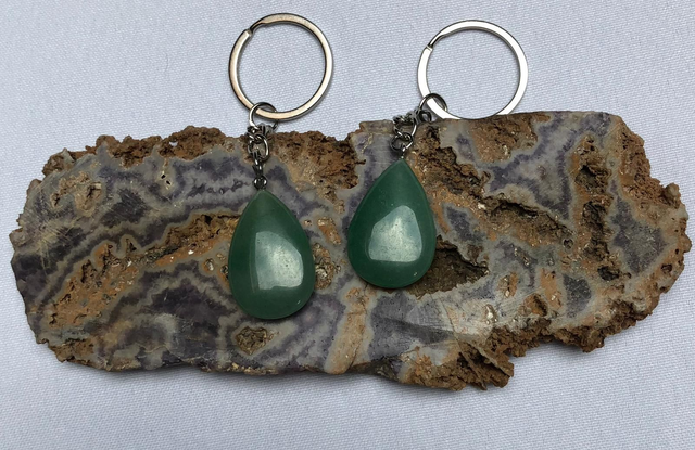 Porte Clés goutte en Aventurine Verte