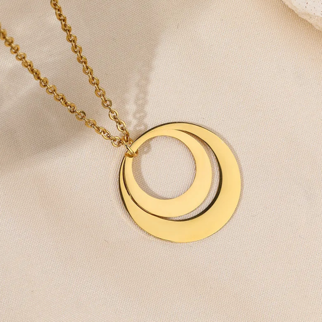 Circles Pendant Stainless Steel Necklace