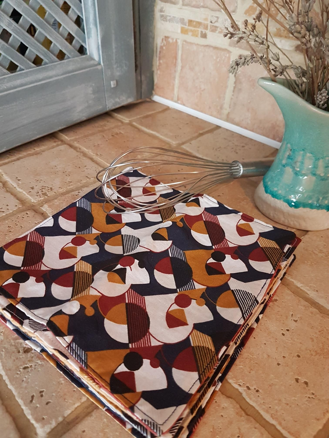 1 feuille essuie-tout / serviette de table esprit vintage coloré : 4 couleurs au choix