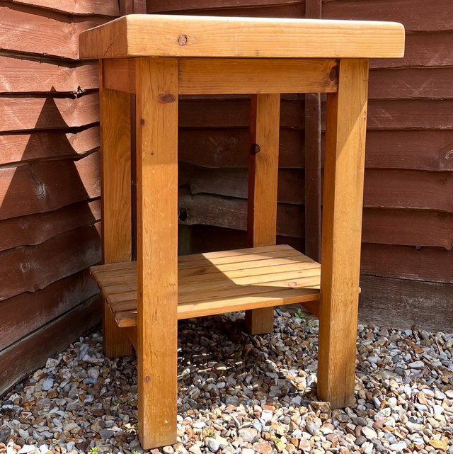 A Original Vintage Pine Butchers Block Inc Stand