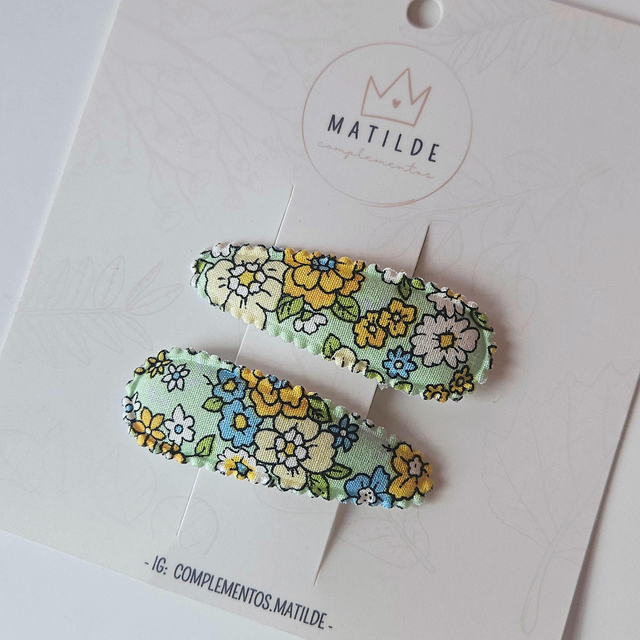 Clip Par 	Verde Flores