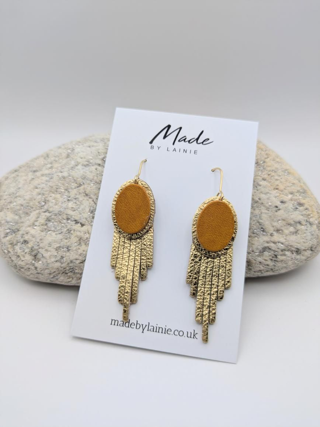 Deco Style Oval Drop Earrings