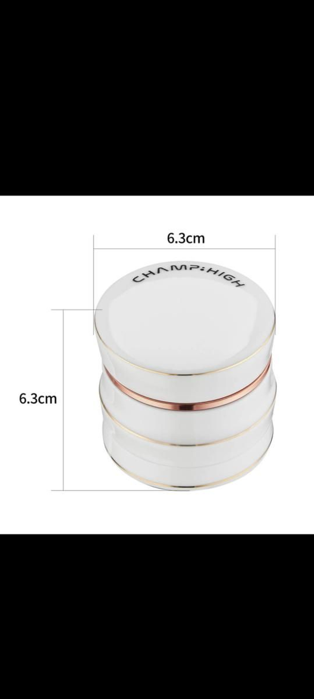 Champ High Porcelain Grinder White 4 Parts – 63mm