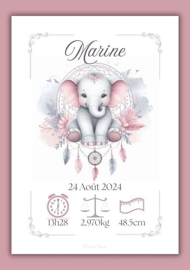 📚 Papeterie - Affiches personnalisées Éléphant