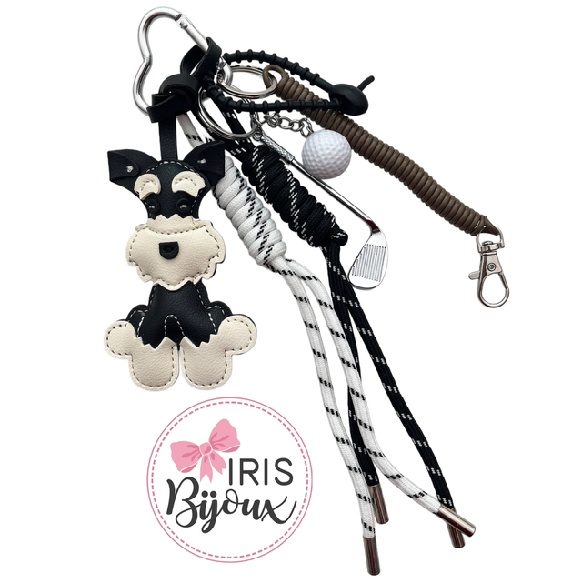 Charm da borsa cagnolino giocatore di Golf