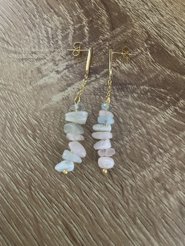 Boucles d'oreilles Morganite chips