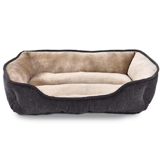 Hundebett TOPMAST, anthrazit/beige, weich, Plüsch, 61 x 48 cm