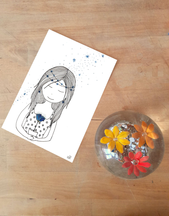 PAPETERIE - cartes "être fleur d'étoiles"