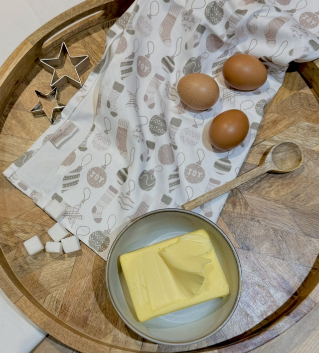 Stocking &amp; Baubles Tea Towel 