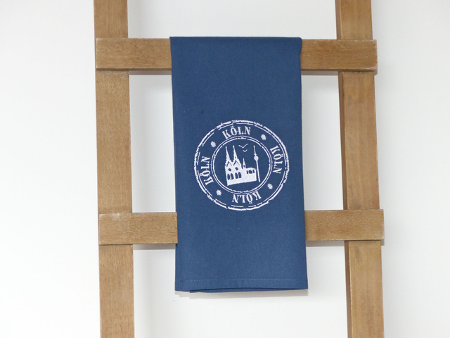 Geschirrtuch blau „Köln Stempel“