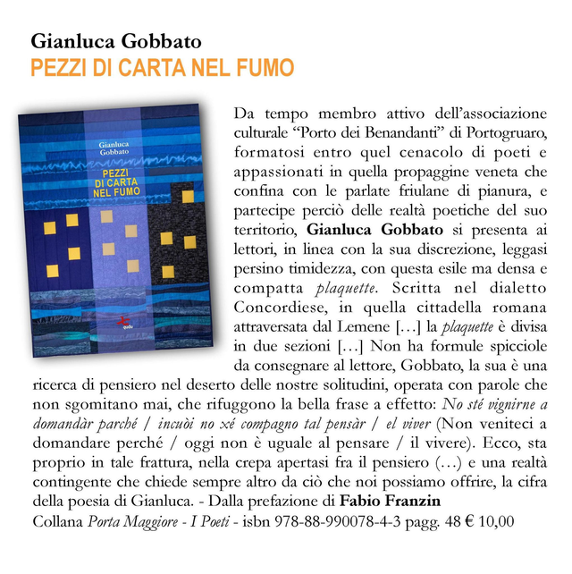 Gianluca Gobbato, "Pezzi di carta nel fumo", qudulibri 2020