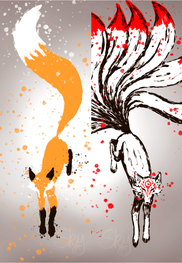 Marque page renard/kitsune