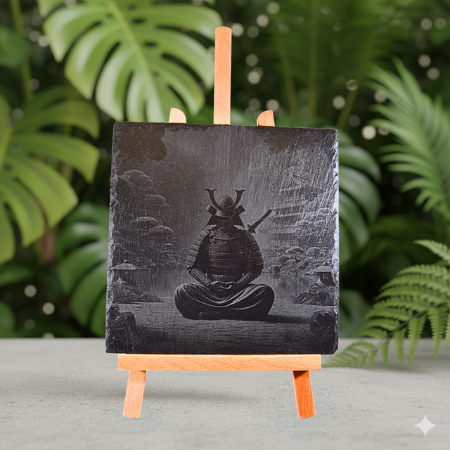 Samouraï Ardoise 25x25cm